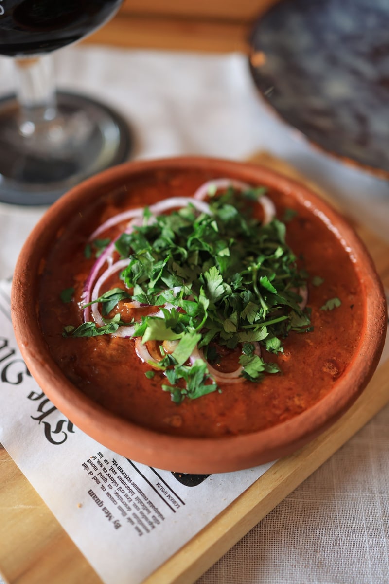 Kharcho — Georgia's hearty beef, rice & walnut soup.