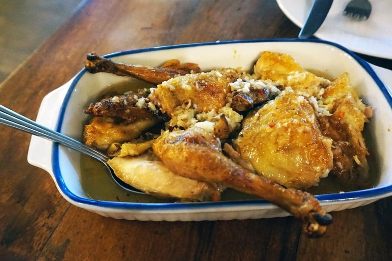 Chkmeruli — Chicken in garlic sauce — a garlic lover's dream.